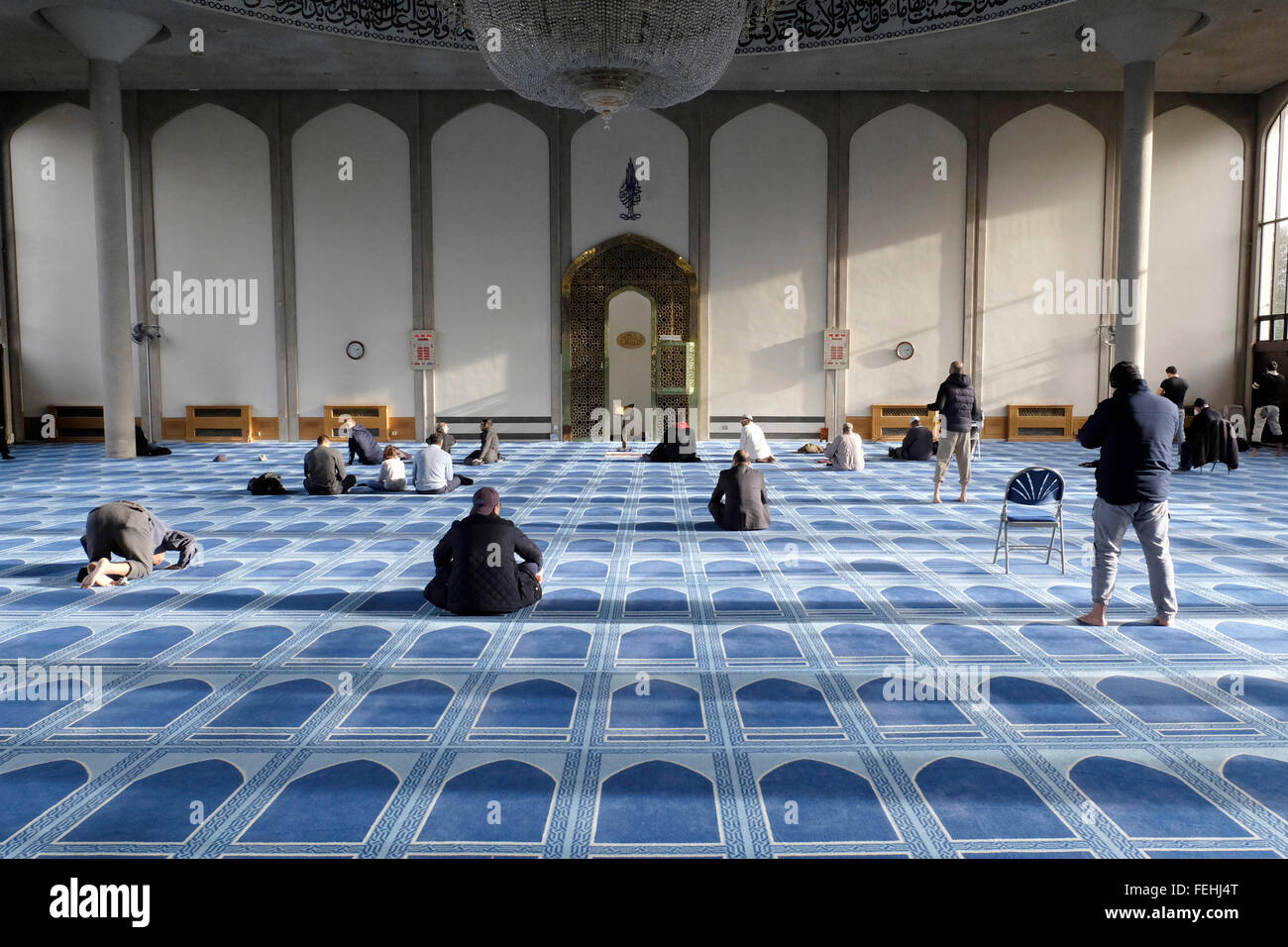 Une vue générale de la salle de prière à la mosquée centrale de Londres Banque D'Images