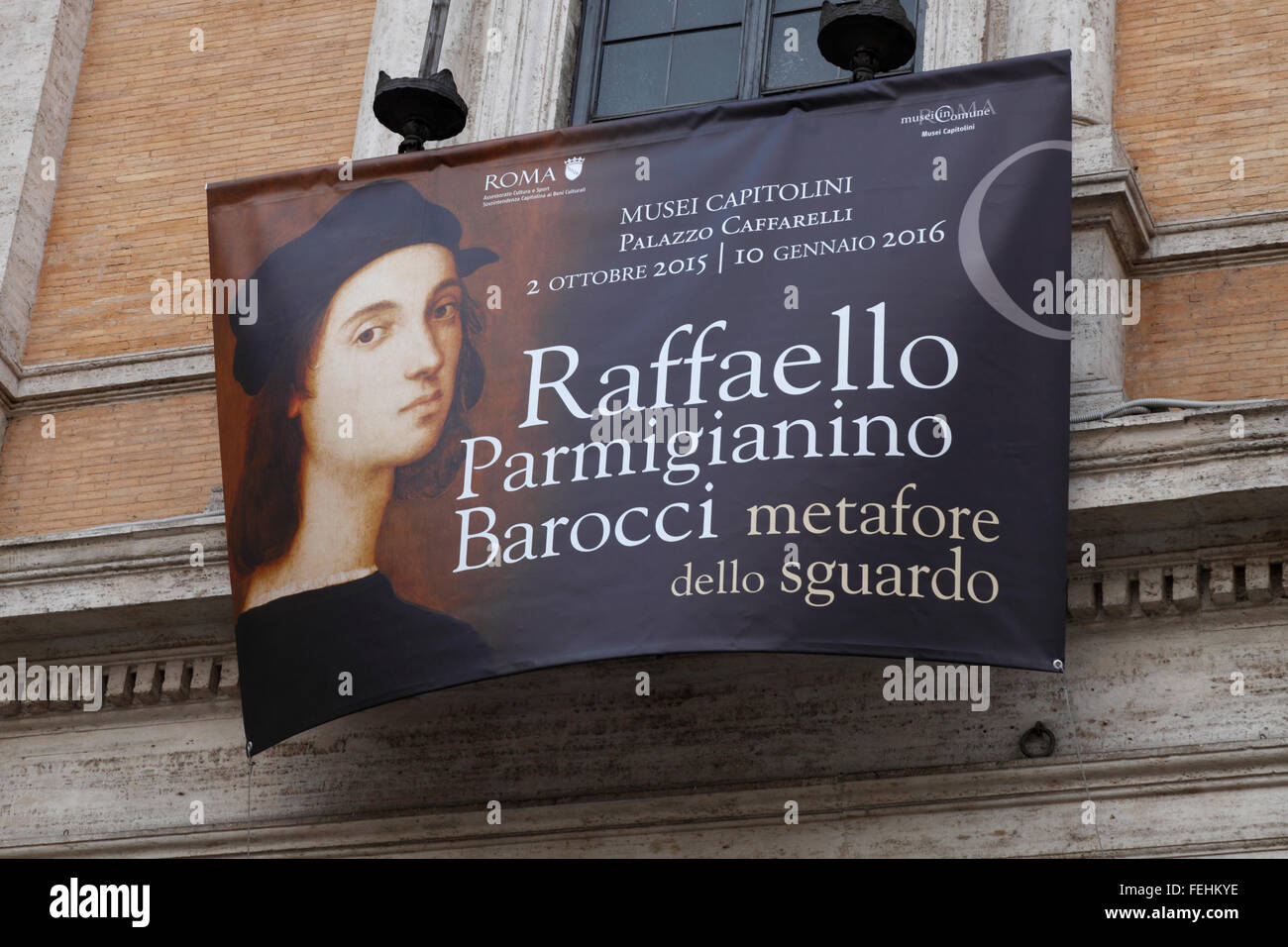 Le Raffaello Parmigianino Barocci exposition dans les musées du Capitole (Musei Capitolini) à Rome, Italie Banque D'Images