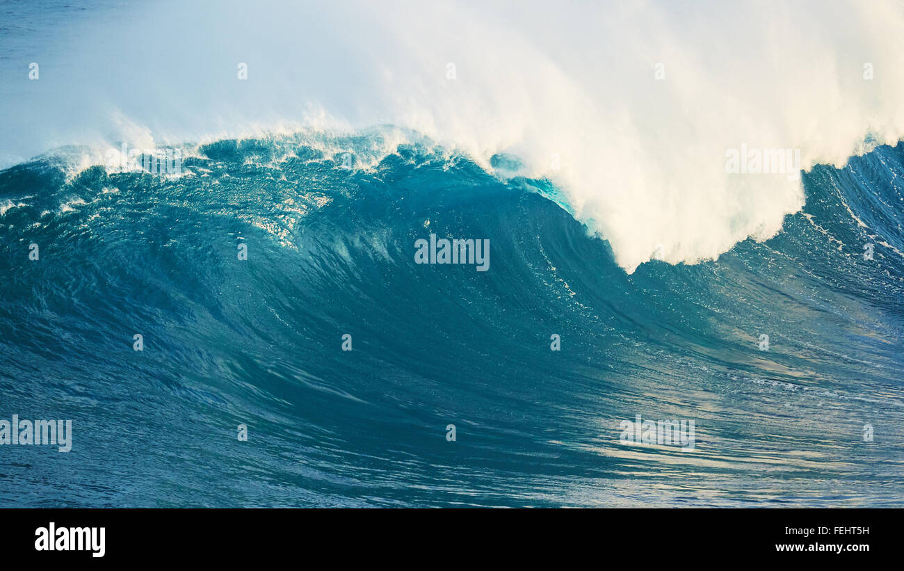 De puissantes vagues de l'océan bleu Banque D'Images