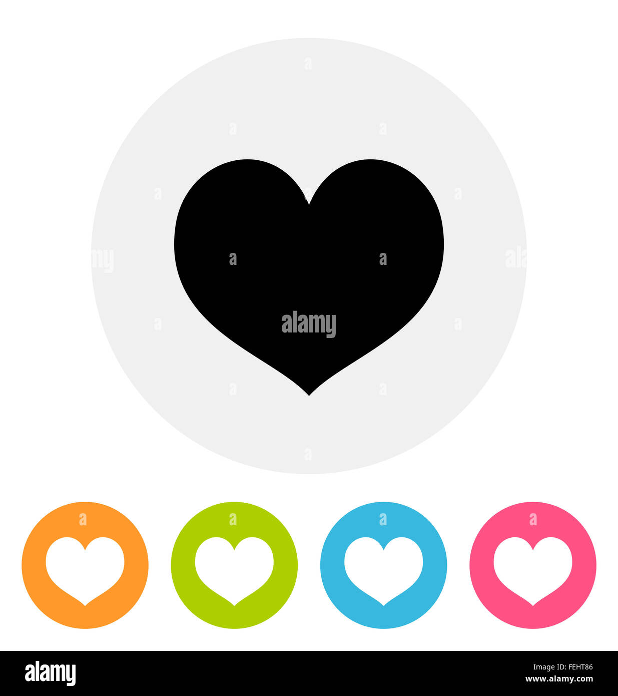 Icône de cœur isolated on white Banque D'Images