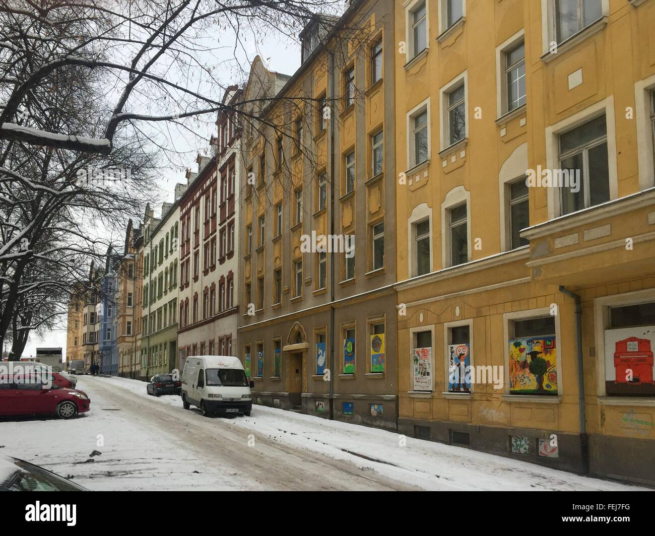 Maisons vides en zone Sonnenberg à Chemnitz, photo : le 22 janvier 2016. Banque D'Images