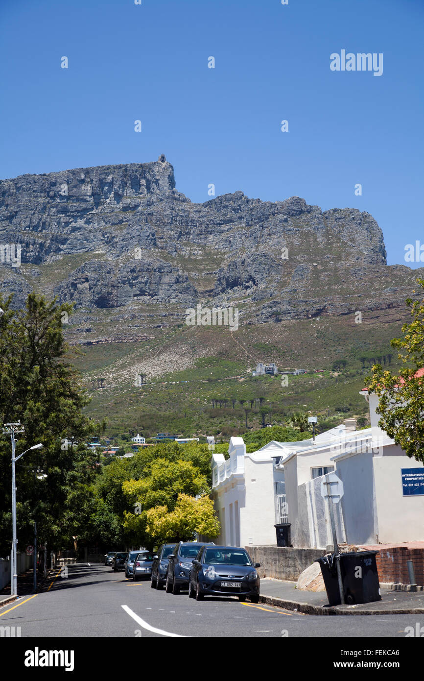 Kloof Street Homes par Table Mountain en Afrique du Sud - Cape Town Banque D'Images