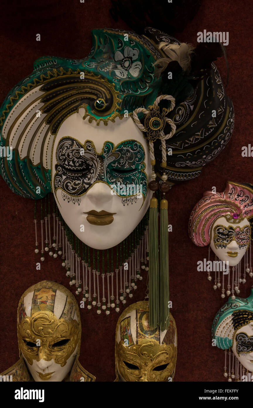 Les masques de carnaval de Venise miniature Banque D'Images