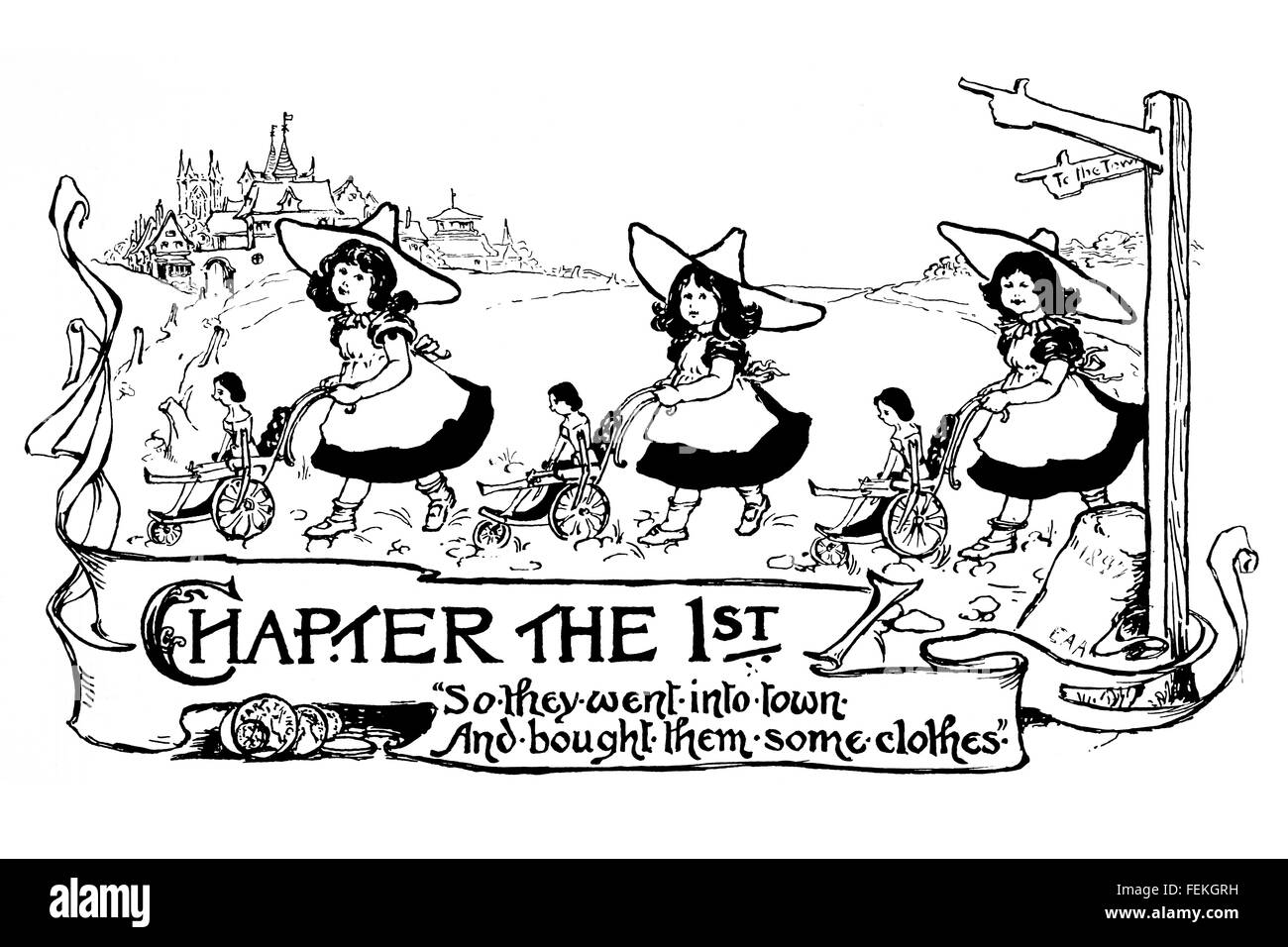 Chapitre intitulé, illustration par Emily a, depuis 1897, le Studio Attwell concours Magazine Banque D'Images