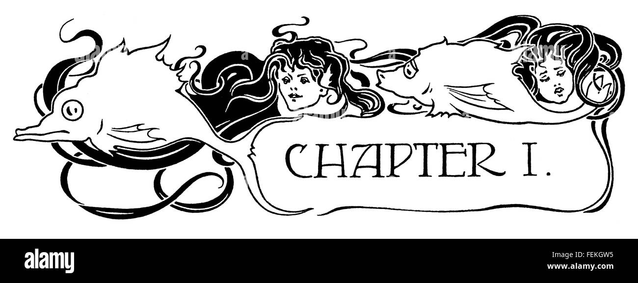 Chapitre 1 livre intitulé de la conception, par Maurice Clifford de Londres, l'art nouveau à partir de 1897 ligne Illustration Le Studio Magazine Banque D'Images