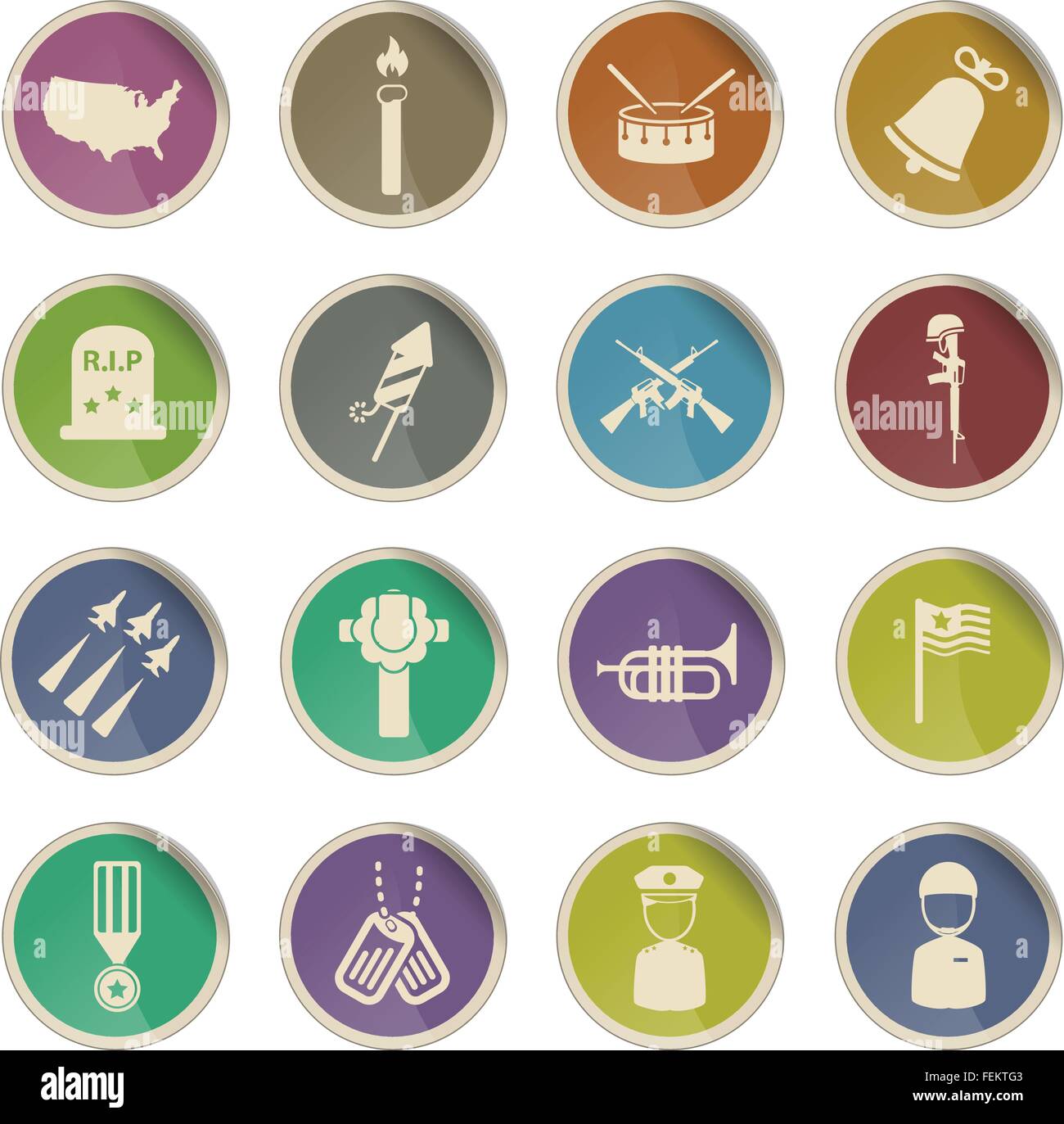 Icônes simplement Memorial Day Illustration de Vecteur