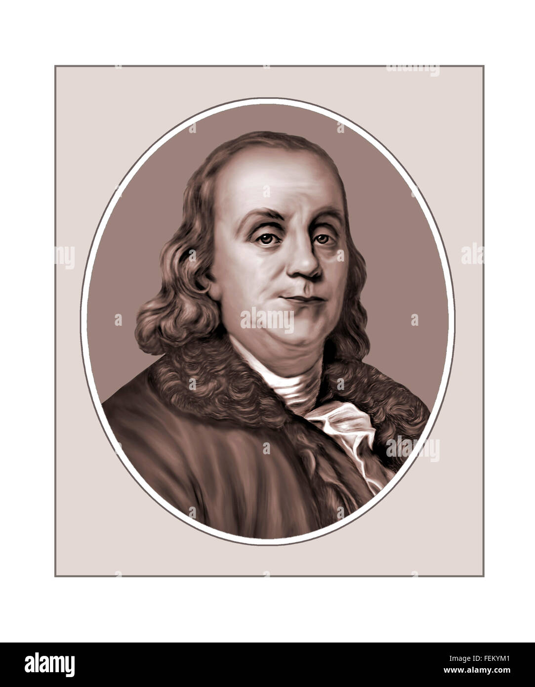 Benjamin Franklin, homme d'État, Polymathe, Portrait Banque D'Images