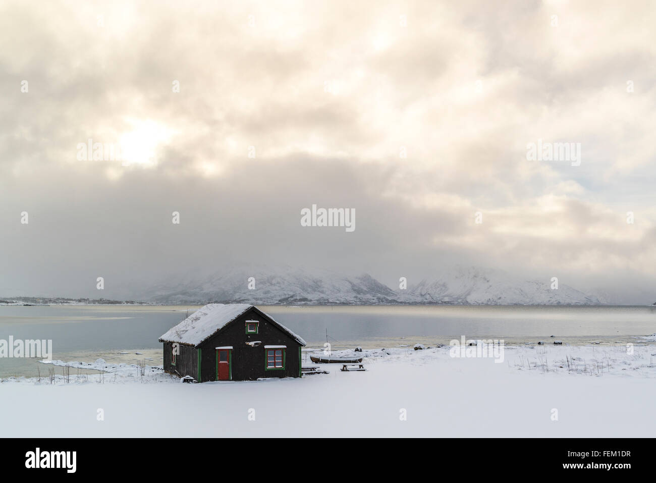 Vue de l'Eidsfjord, Vesterålen sans petrole, Norvège Banque D'Images