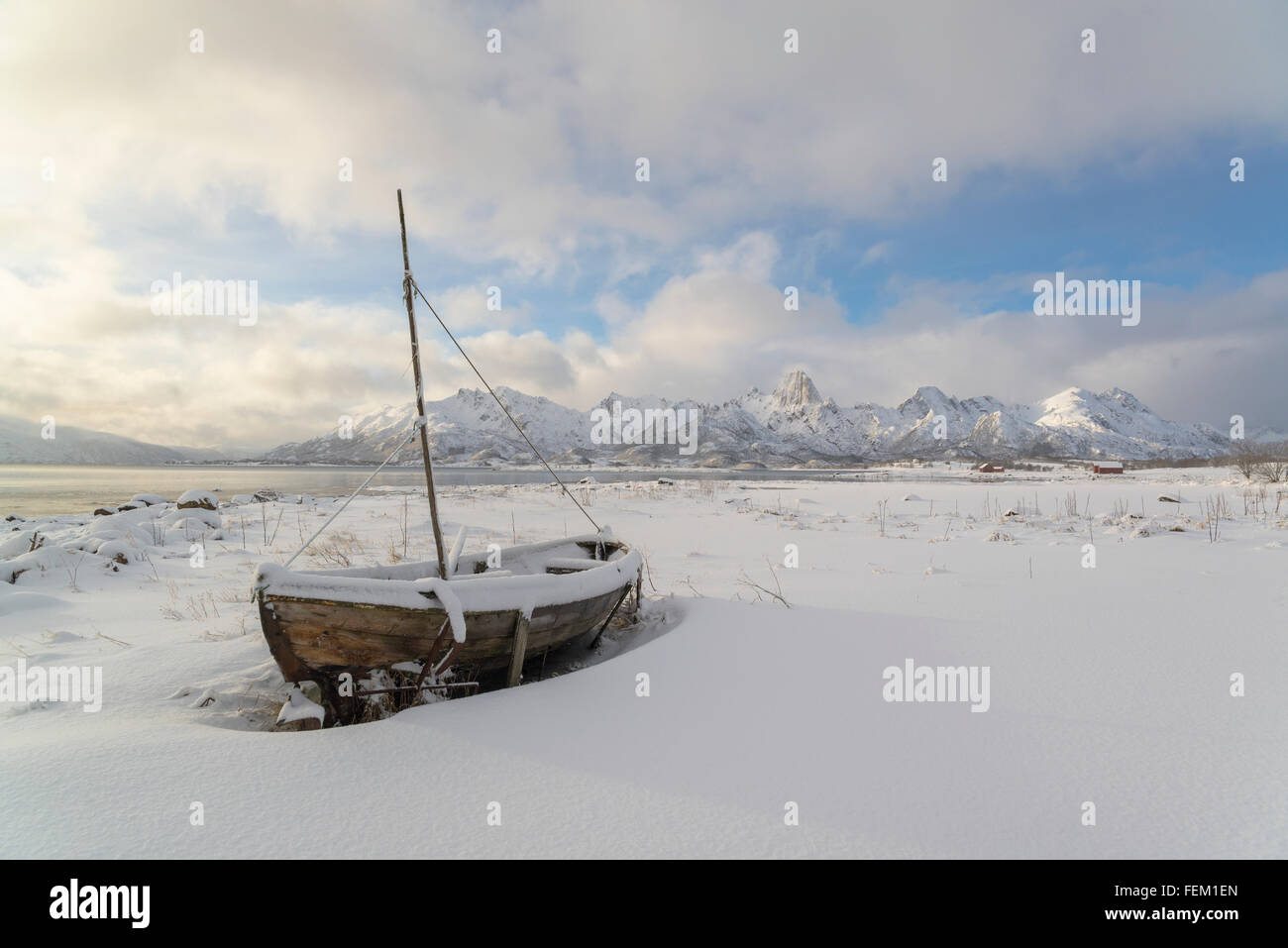 Vue de l'Eidsfjord, Vesterålen sans petrole, Norvège Banque D'Images