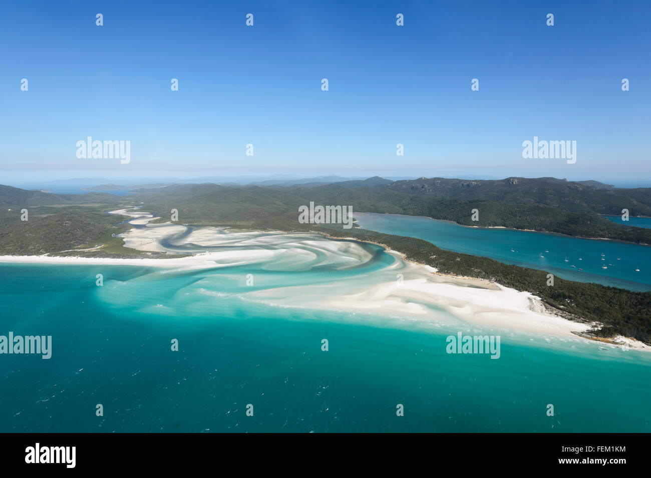 Vue aérienne de Hill Inlet, Whitsunday Islands, Queensland, Australie Banque D'Images