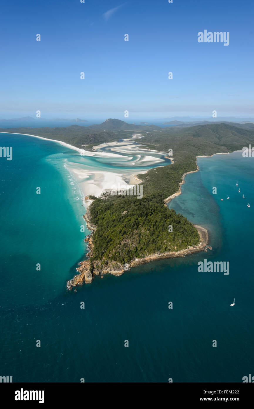 Vue aérienne de Hill Inlet, Whitsunday Islands, Queensland, Australie Banque D'Images