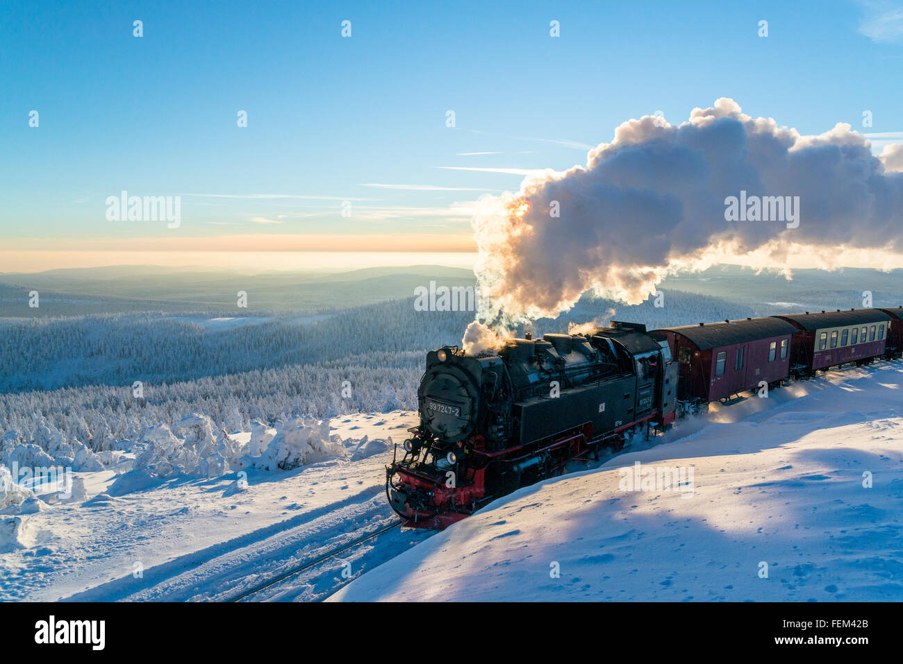 Le chemin de fer Brocken, Parc National de Harz, Saxe-Anhalt, Allemagne Banque D'Images