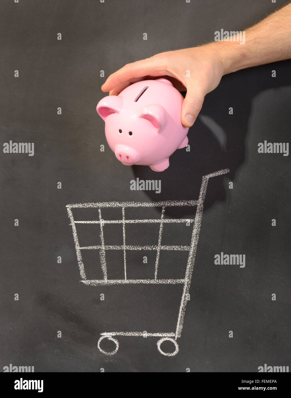 Concept de l'ajout de l'enregistrement au shopping Banque D'Images