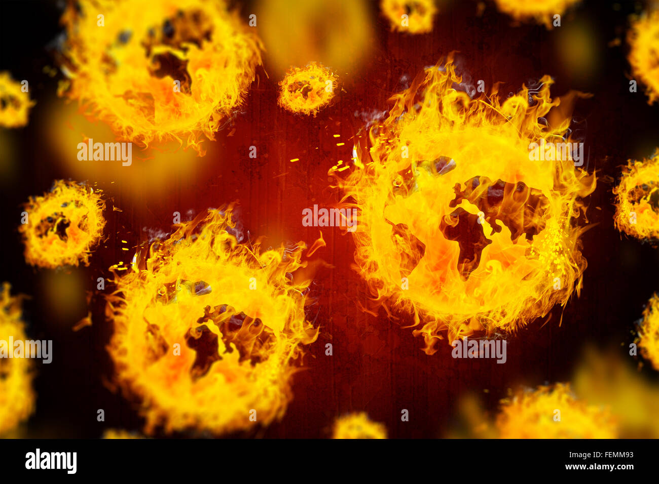 Image composite de plusieurs étoiles dans le feu Banque D'Images