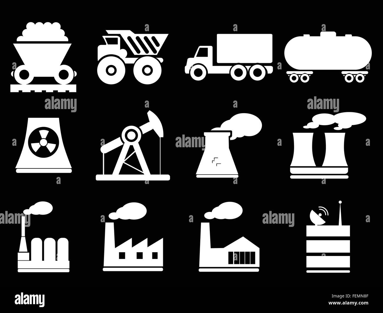 Icônes web de l'industrie pour la conception de l'interface utilisateur Illustration de Vecteur