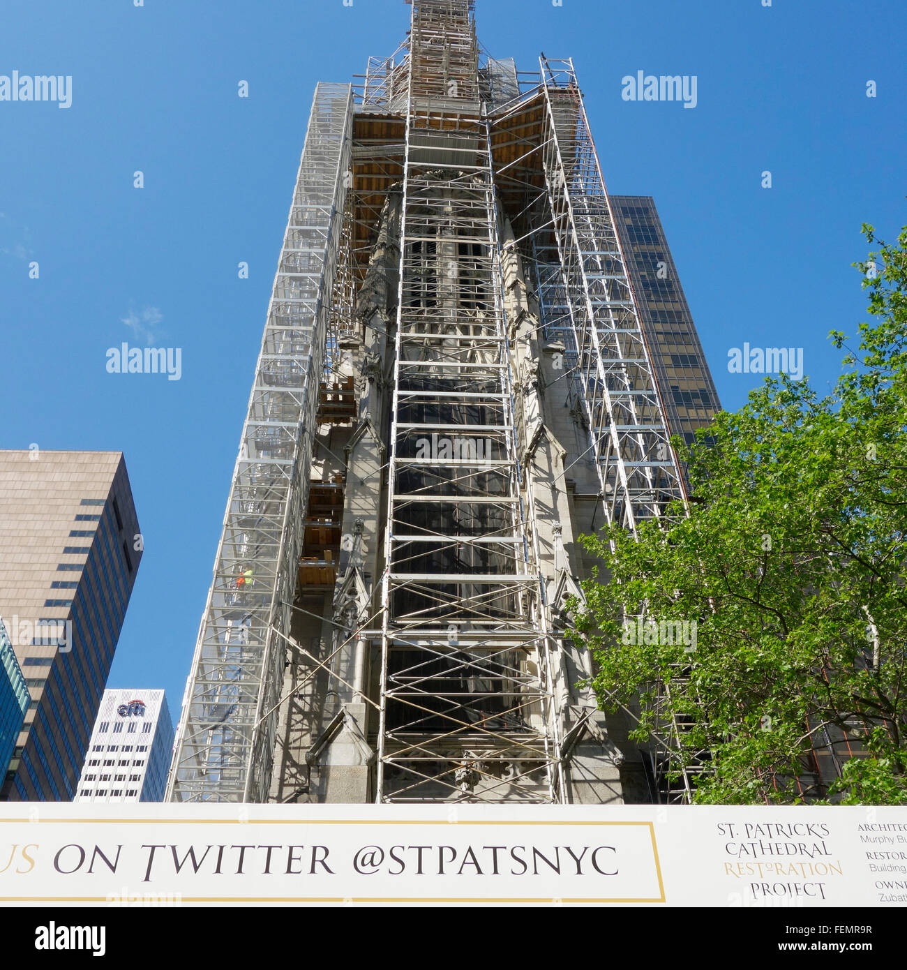 La restauration de la Cathédrale St Patrick, Manhattan, New York City, USA Banque D'Images