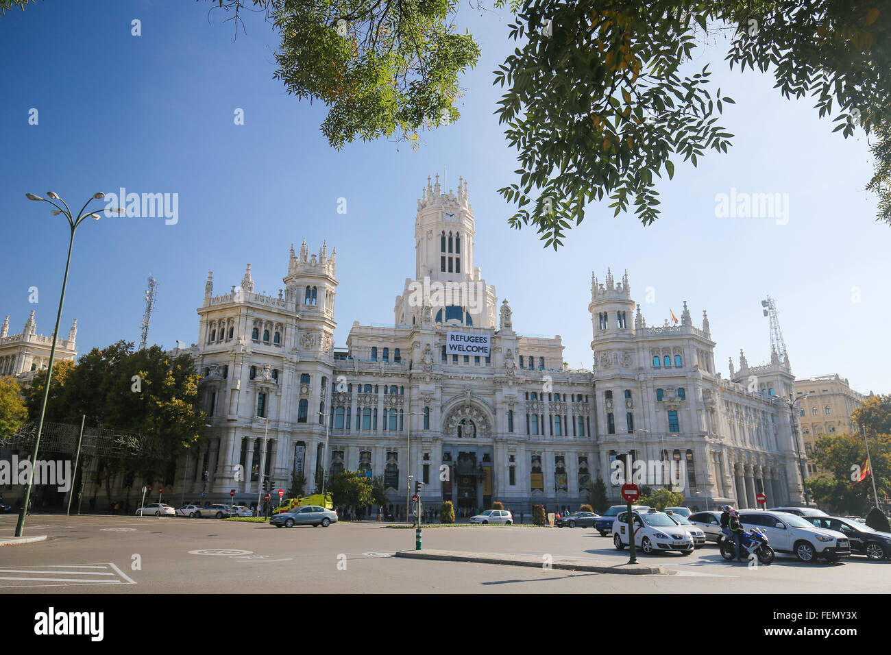 MADRID, ESPAGNE - 14 NOVEMBRE 2015 : Cybèle Palace (hôtel de ville) à la Plaza de Cibeles à Madrid, Espagne Banque D'Images