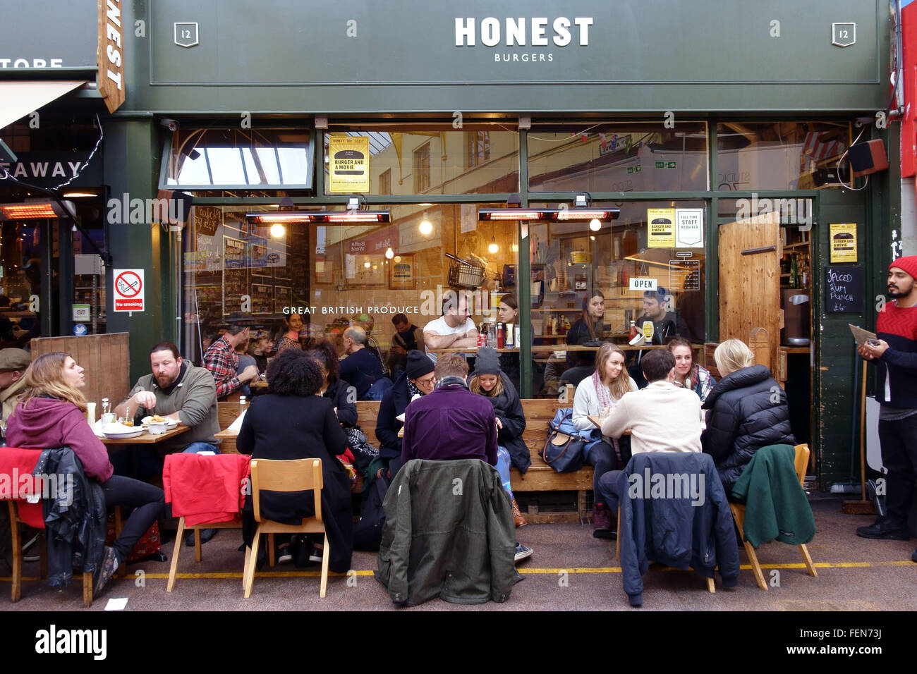 Restaurant Hamburger honnête à Brixton Village Market, dans le sud de Londres Banque D'Images
