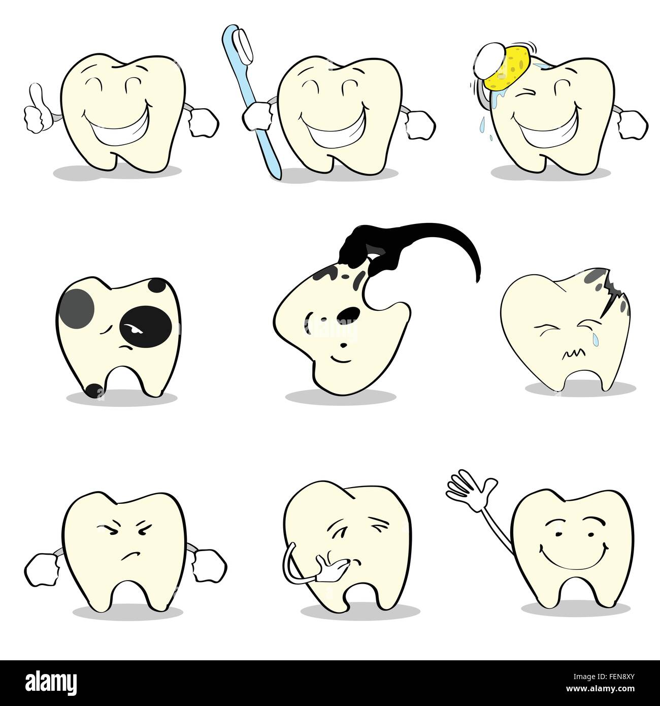 La prestation de soins dentaires Dents Collection Set Illustration de Vecteur