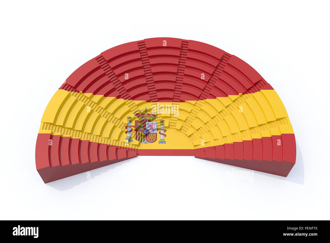 Concept 3d Espagne le parlement avec la couleur du drapeau Banque D'Images