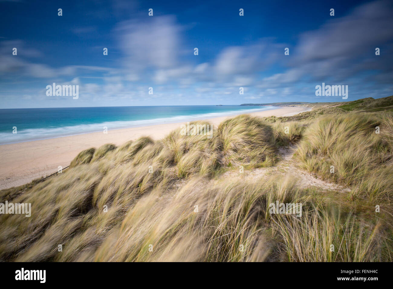 Images de paysage atmosphérique de Gwithian beach à Cornwall. Banque D'Images