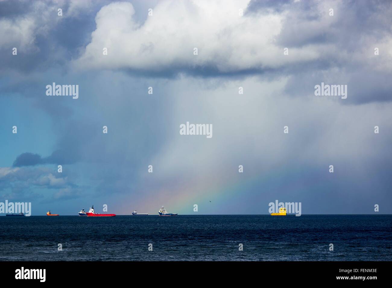 Les pétroliers en mer Banque D'Images