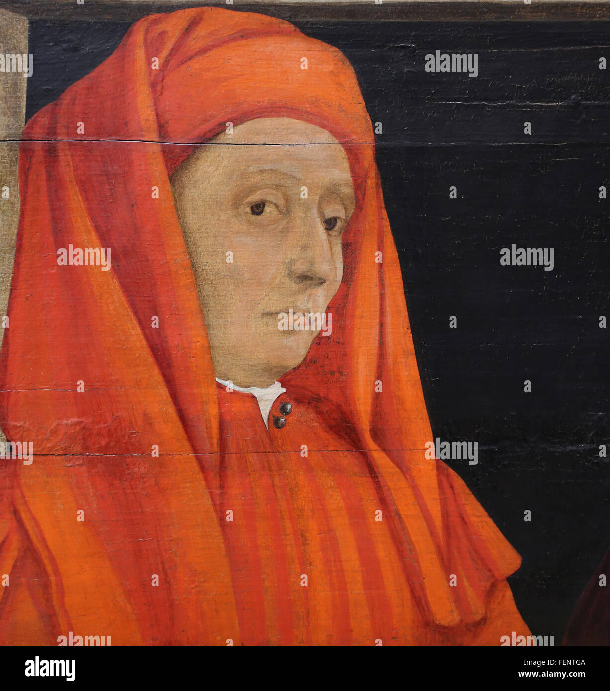 Cinq Maîtres de la Renaissance Florencia ou Pères de perspective par Paolo Ucello. Portrait de Giotto. C. 1450. Tempera sur woo Banque D'Images