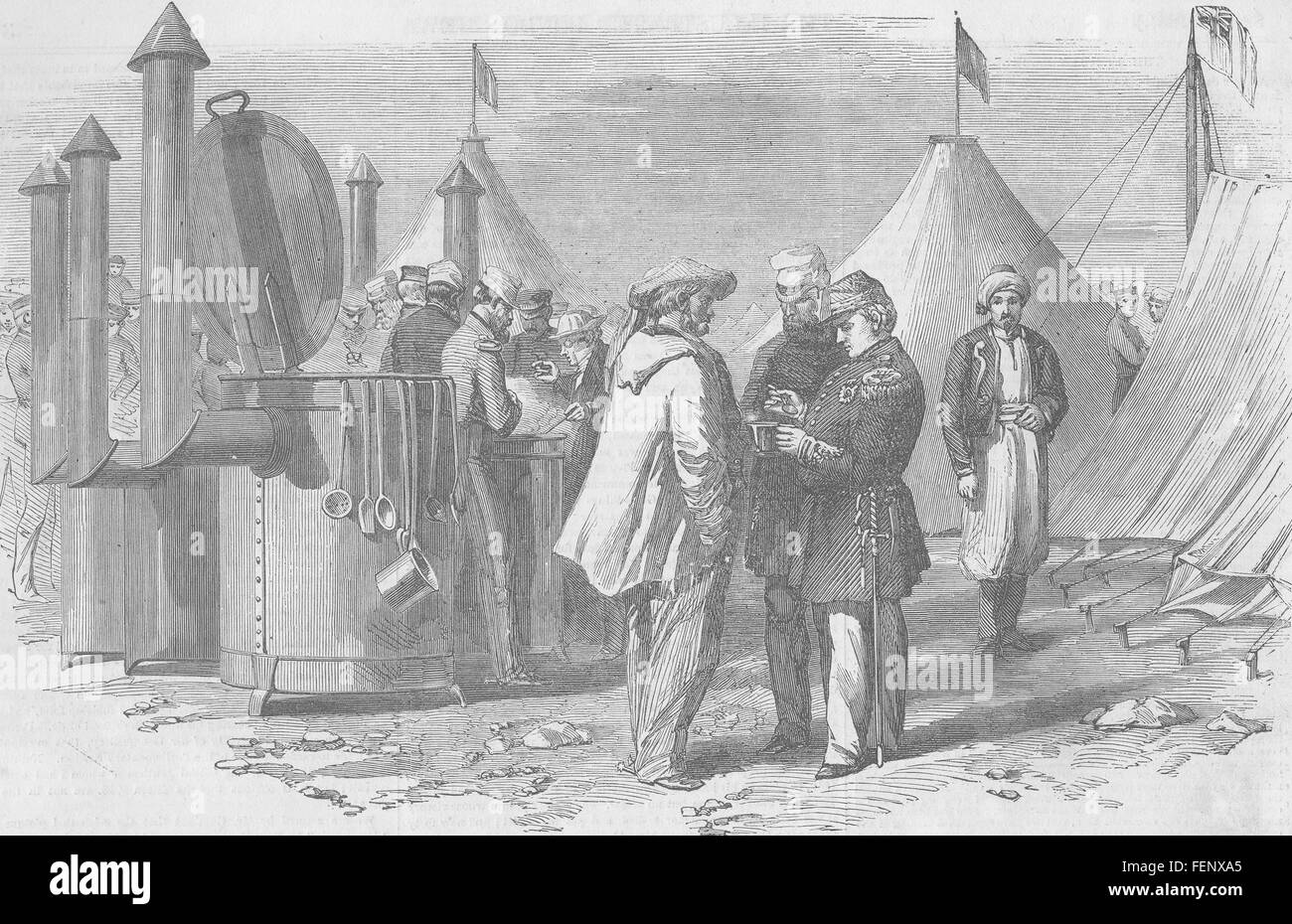 Guerre de Crimée/UKRAINE M. Soyer's Camp et Bivouac cuisine dans la Crimée en 1855. Illustrated London News Banque D'Images