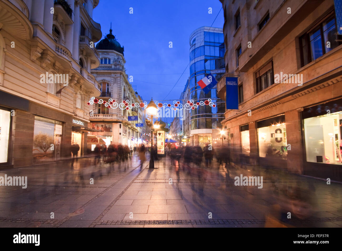 La rue Knez Mihailova à Belgrade Banque D'Images