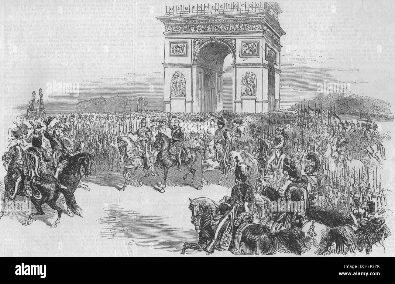 PARIS entrée triomphale de l'empereur Napoléon III en 1852. Illustrated London News Banque D'Images