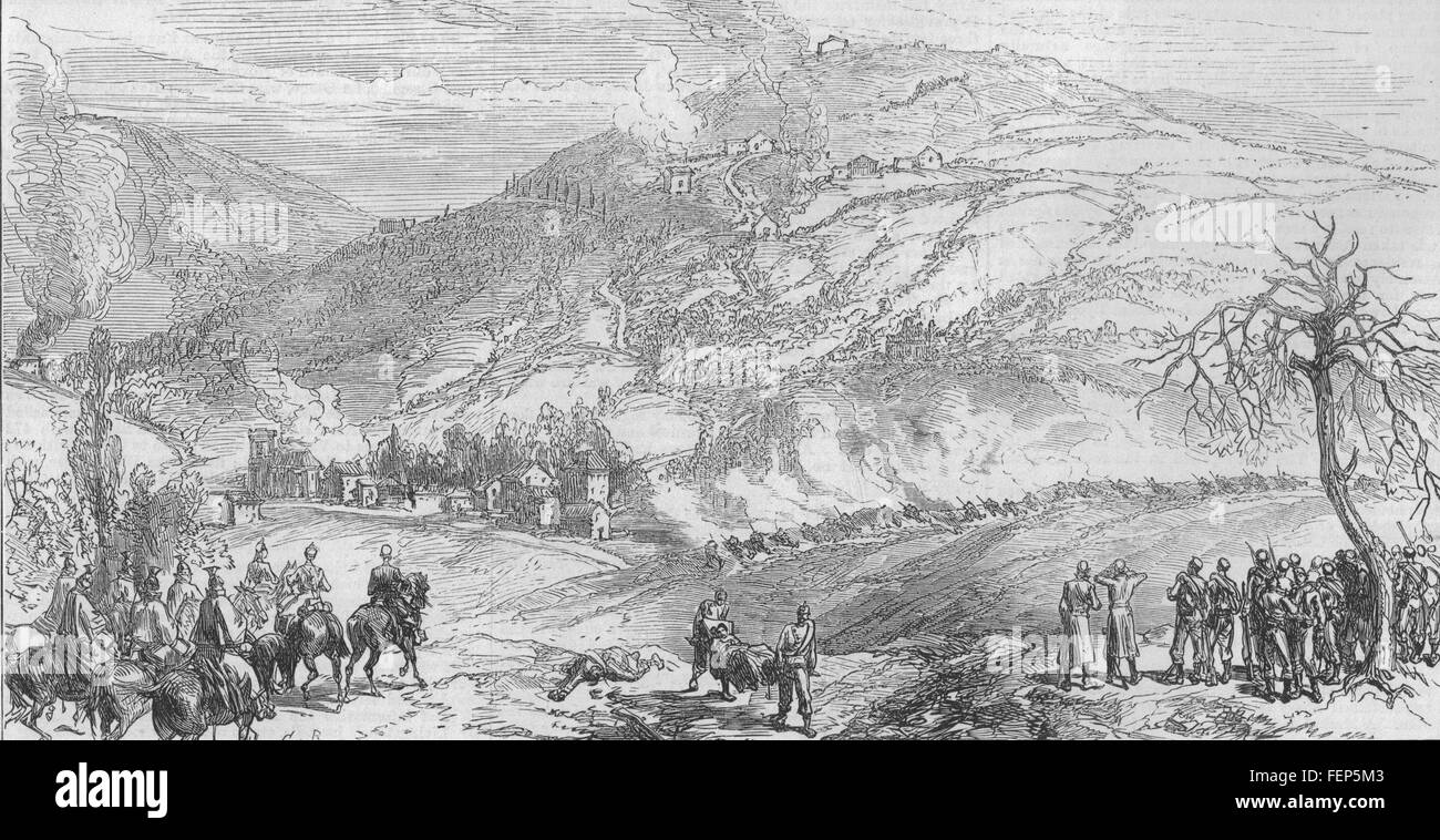 L'ESPAGNE Première République Espagnole La Guerre en Espagne conflit à Astigarraga 1874. Illustrated London News Banque D'Images