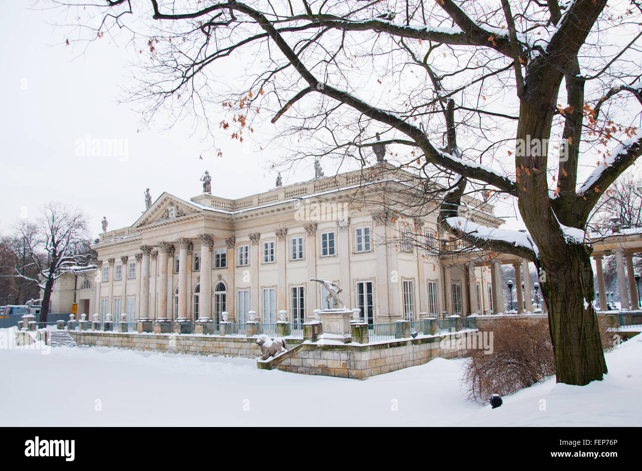 Parc Lazienki en hiver Banque D'Images
