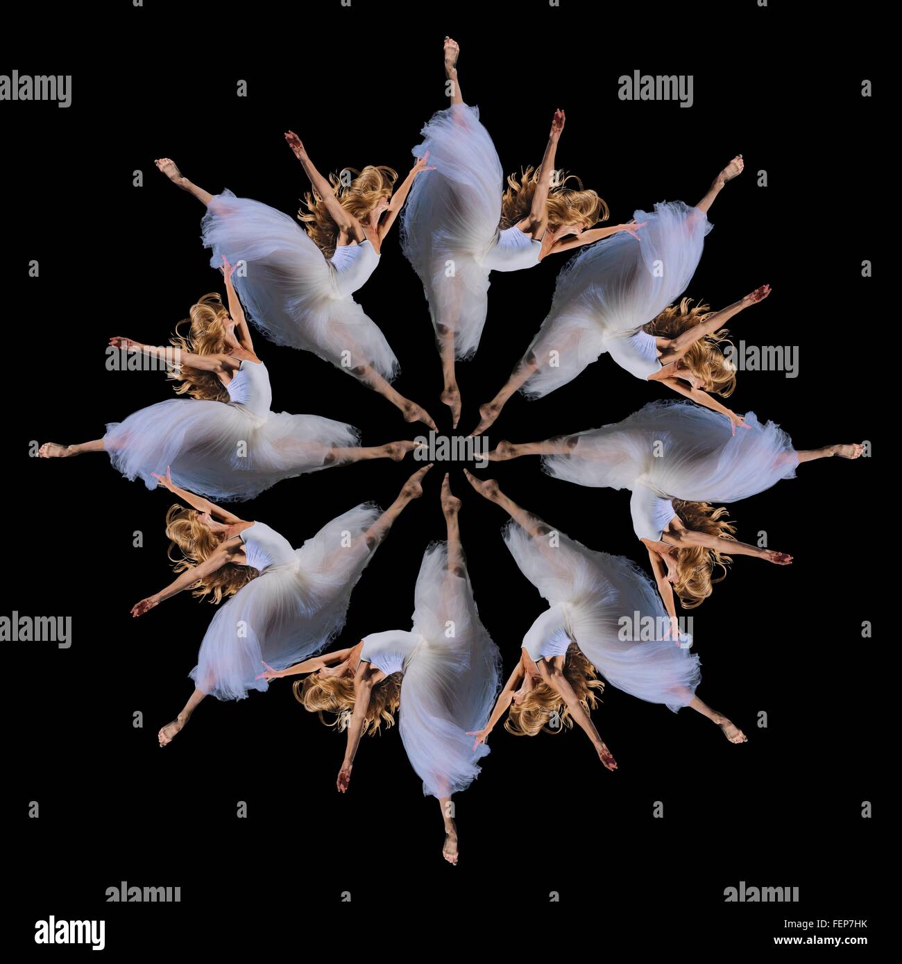 Cercle de répétition composite huit daisy sautant Banque D'Images
