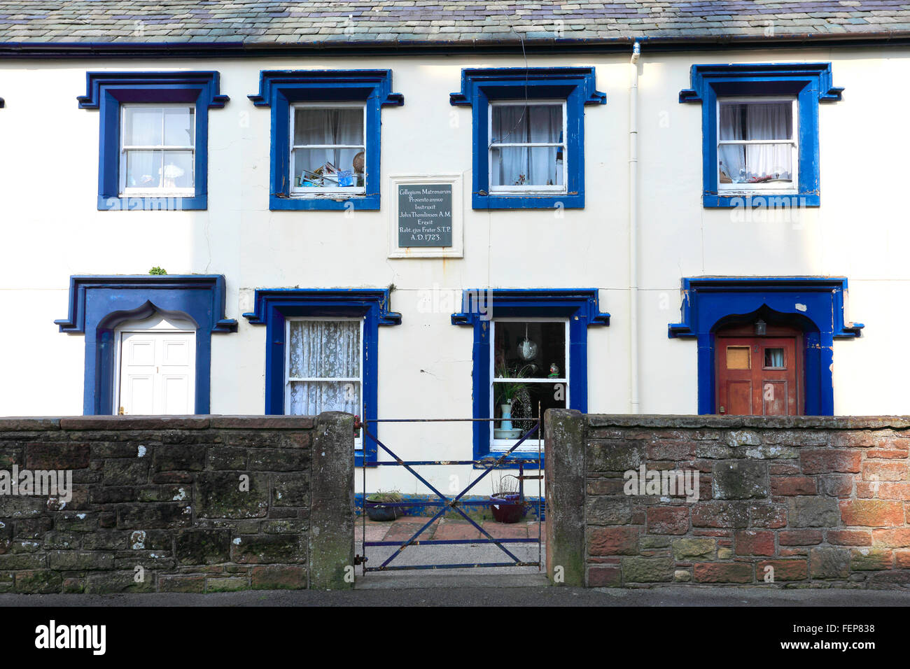 L'extérieur de l'Ordre des marraines, Hôpital du Christ, Wigton, ville du comté de Cumbria, Allerdale, England, UK. Banque D'Images