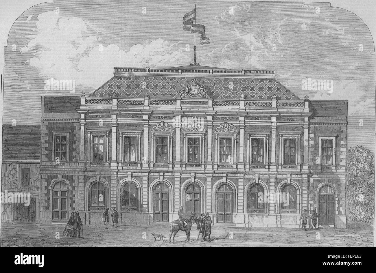 Hongrie La maison temporaire du Parlement hongrois à Pesth en 1866. Illustrated London News Banque D'Images