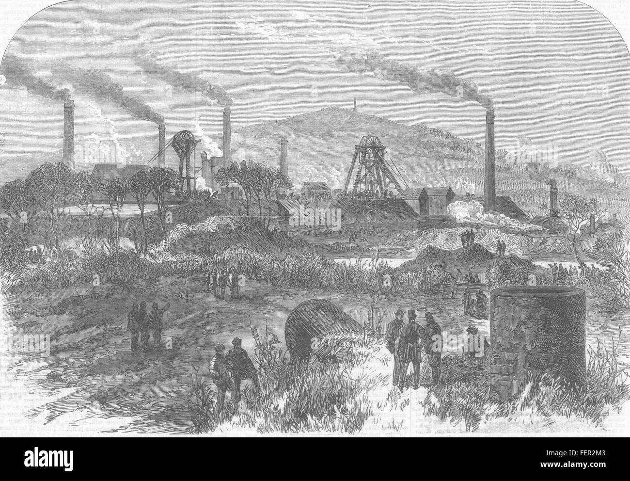 Le Staffordshire Talk-o'-e'-Hill Colliery, près de Newcastle-under-Lyne 1866. Illustrated London News Banque D'Images