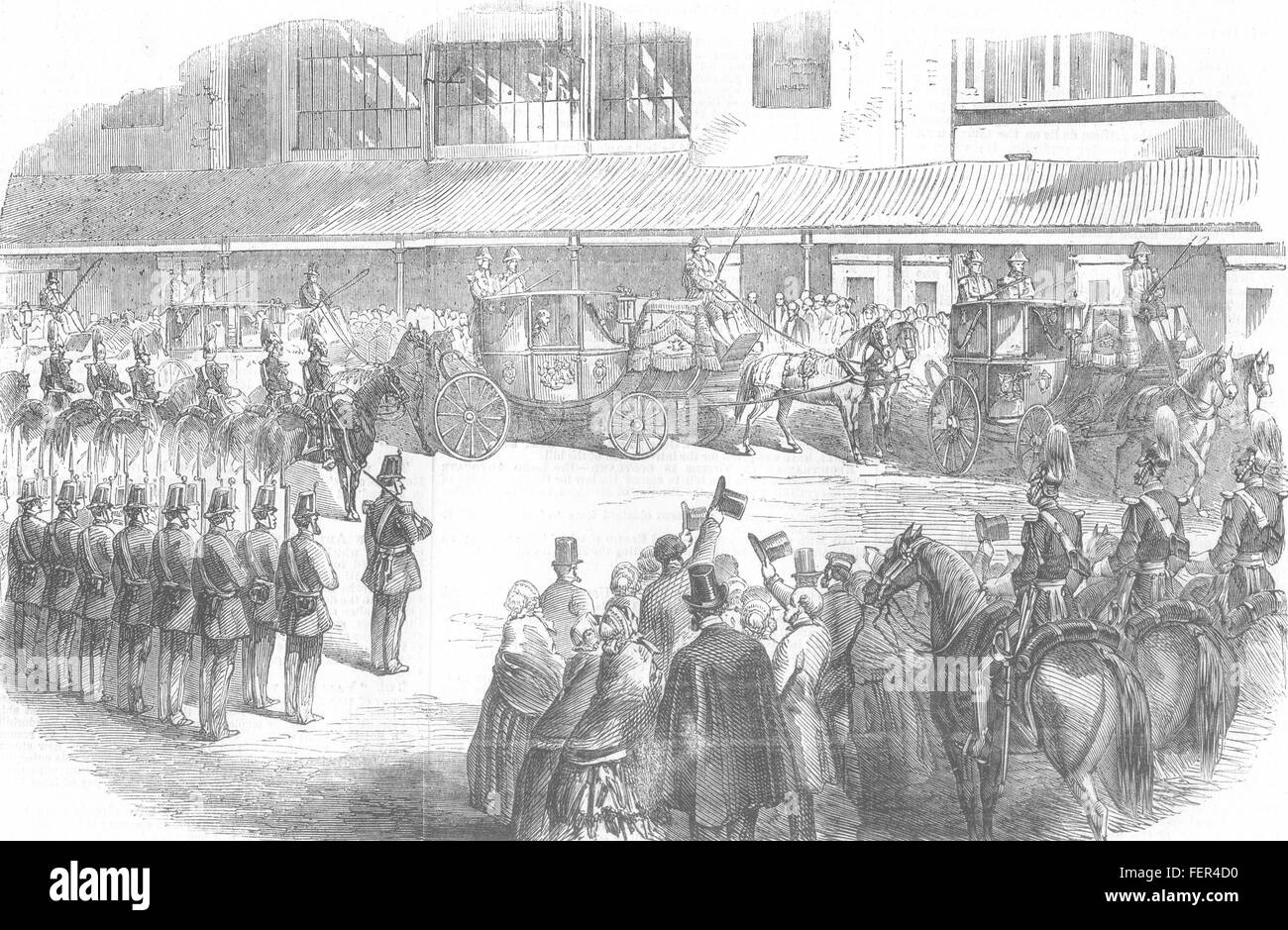 MANCHESTER Arrivée de S.A.R. le Prince Albert à l'Art-Treasures Palace 1857. Illustrated London News Banque D'Images