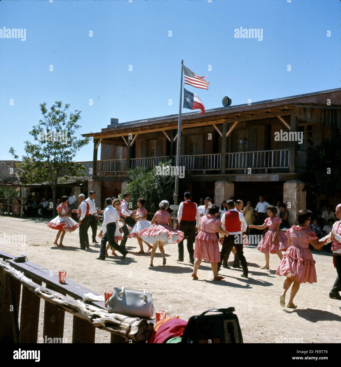 Célébration de la Fête du travail, Alamo Village, Brackettville, Texas, 1971 Banque D'Images
