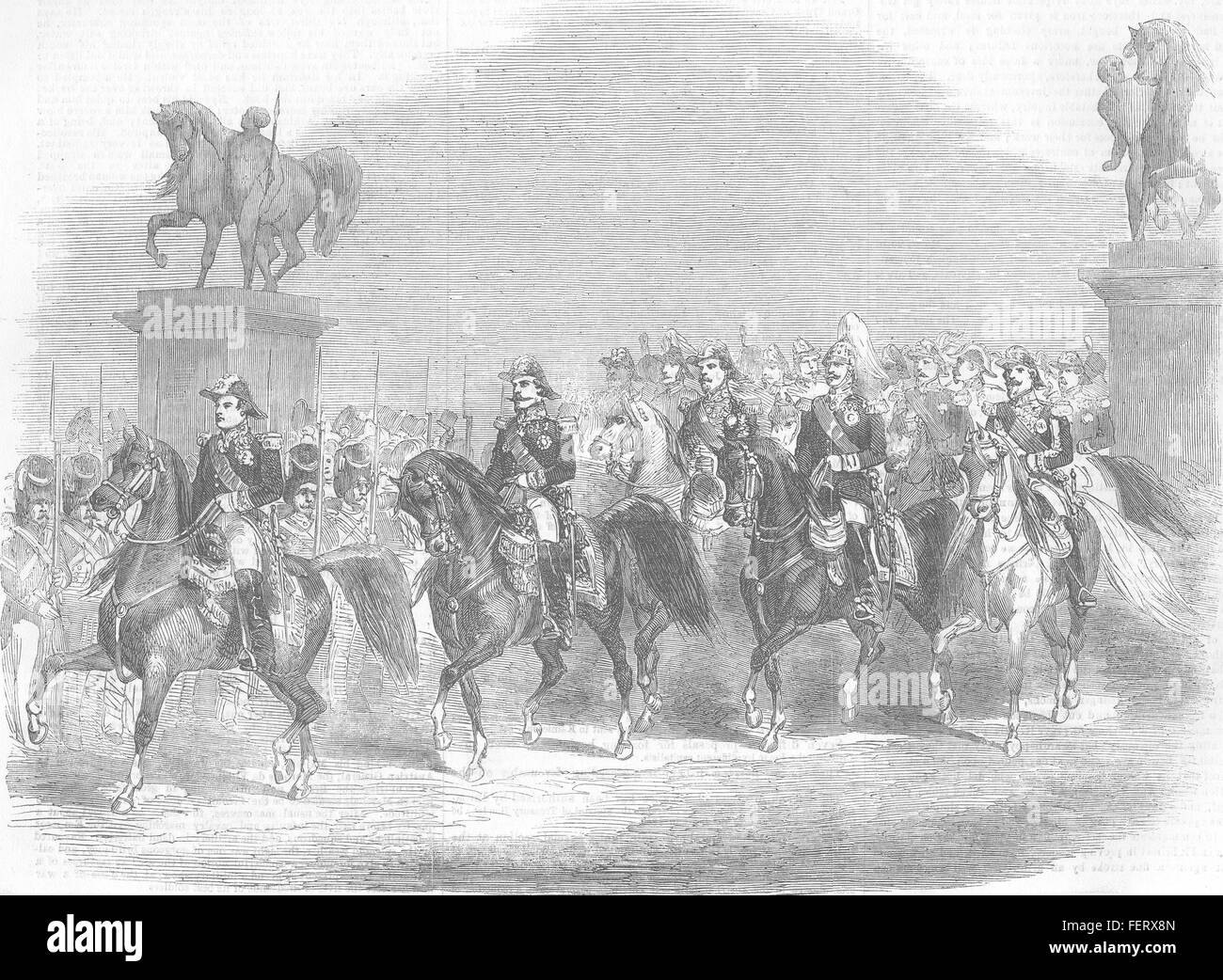 La France et l'Empereur Comte Orloff ; Examen, Champ de Mars 1856. Illustrated London News Banque D'Images