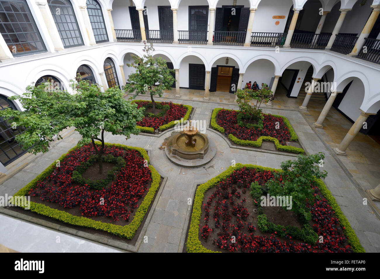 Cour intérieure, Musée Botero ou Musée Botero, La Candelaria, Bogotá, Colombie Banque D'Images