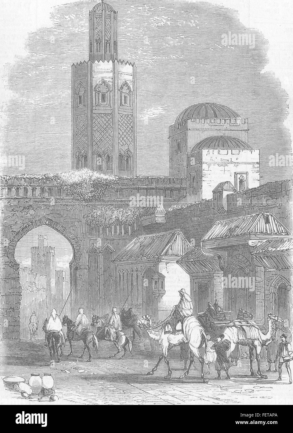 Une rue de Tétouan Maroc 1859. Illustrated London News Banque D'Images