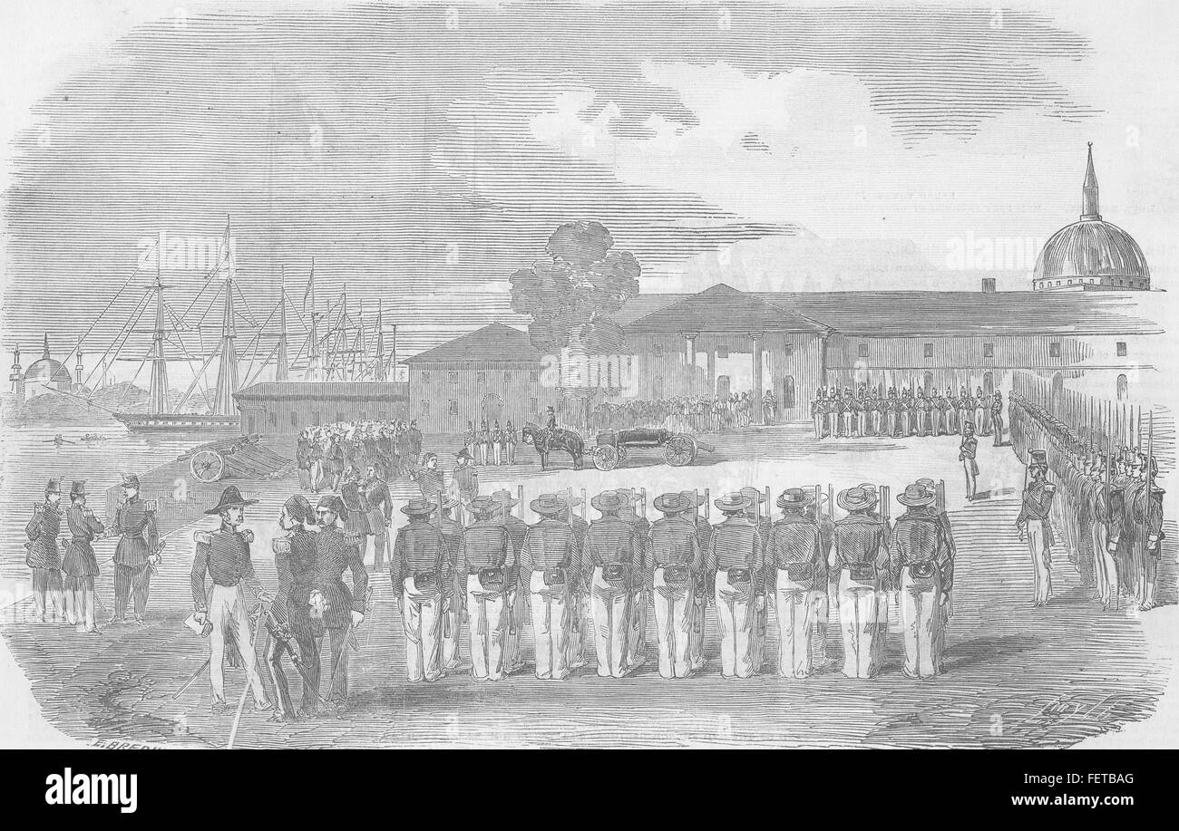 UK rend hommage à demeure du Capitaine Hyde Parker 1854. Illustrated London News Banque D'Images