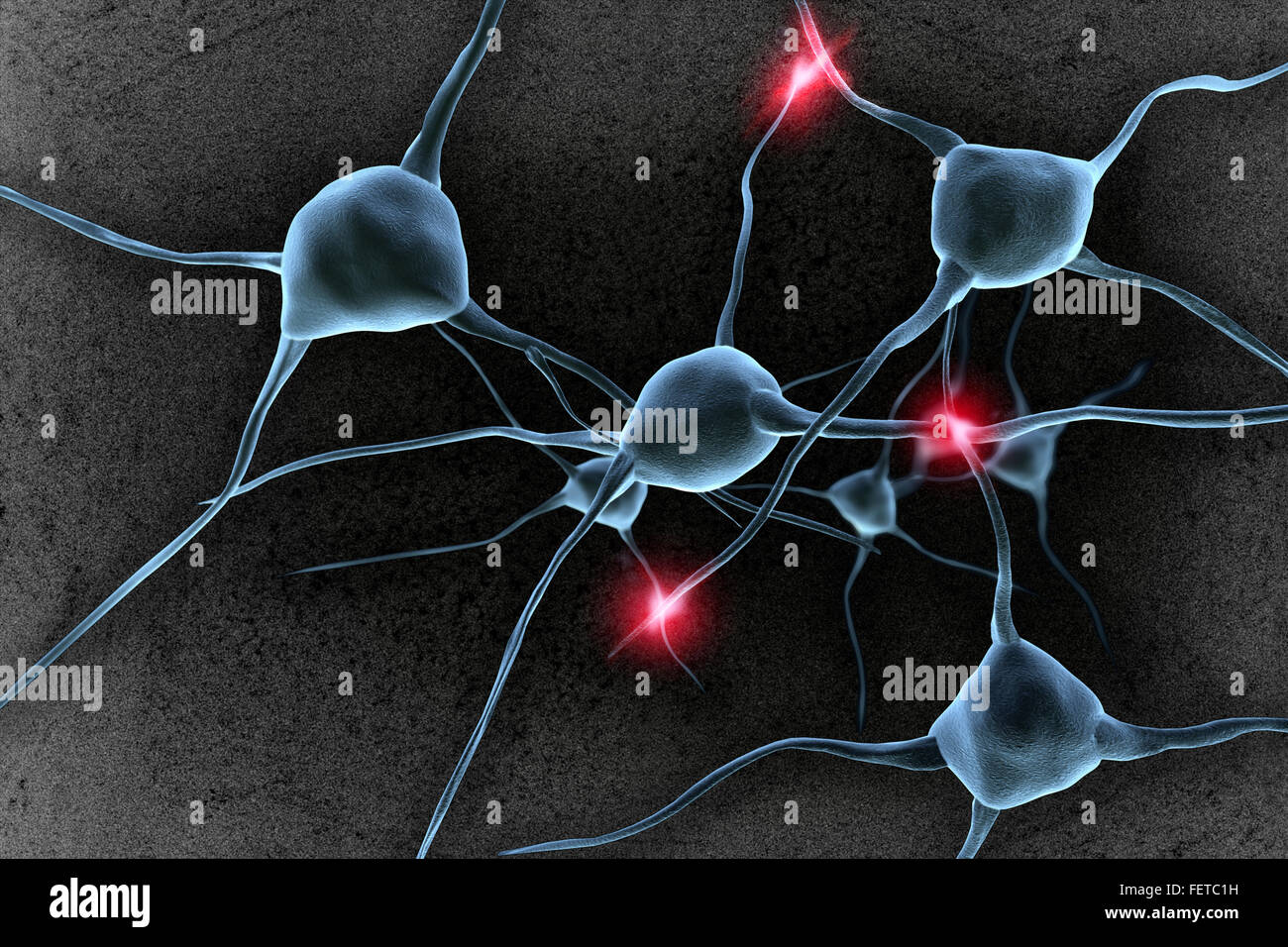 Les neurones (braincells) - 3D illustration Banque D'Images