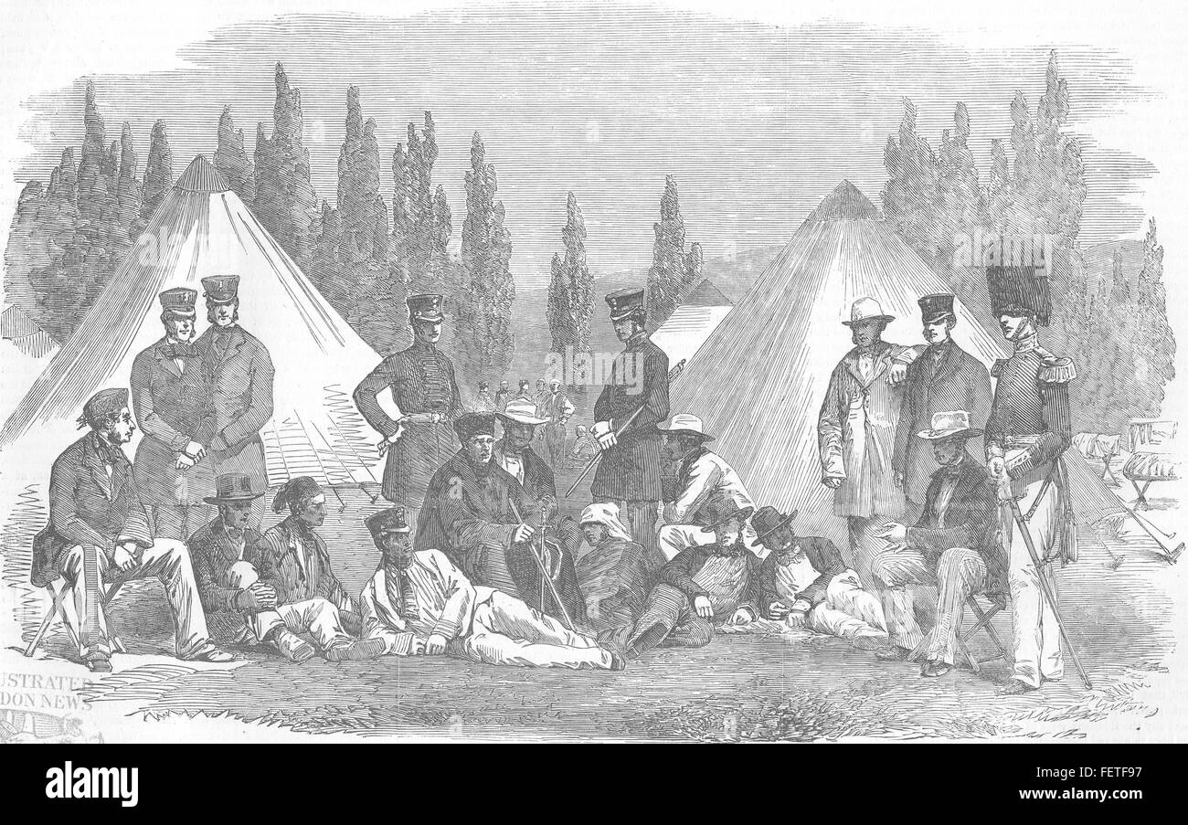 Le Camp de la Turquie des Grenadier Guards, à Istanbul en 1854. Illustrated London News Banque D'Images