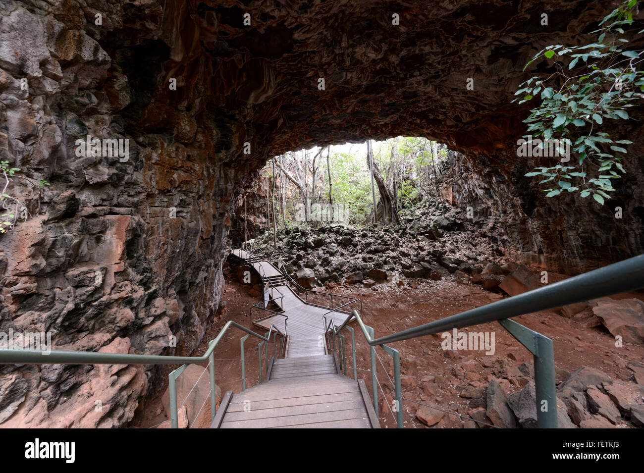 Archway, Grotte de lave de Undara, Gulf Savannah, Queensland, Australie Banque D'Images