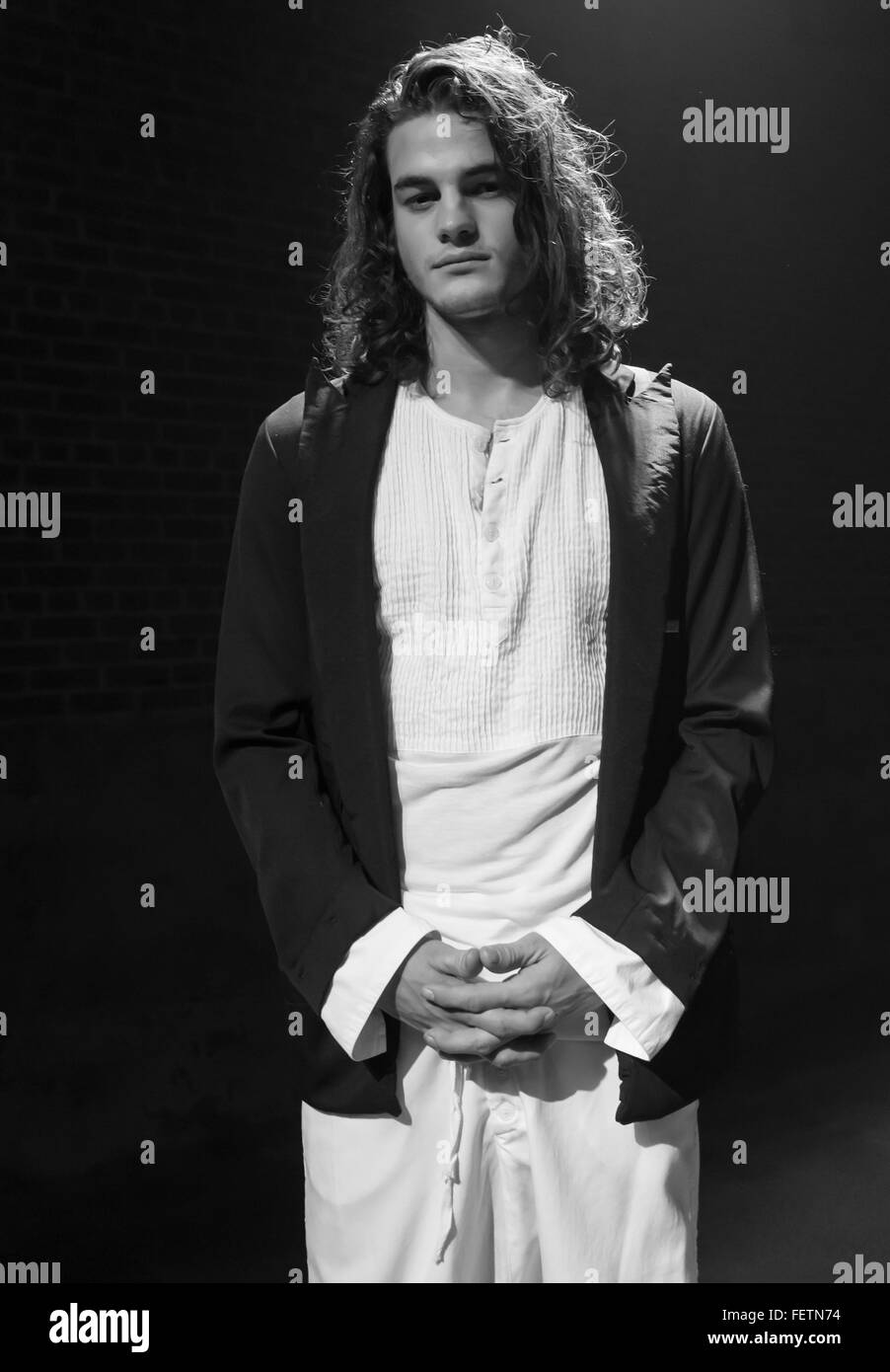 NEW YORK, NY - 3 février, 2016 : Peter Raven Maben pose à Greg Lauren présentation au cours de la NYFW Men's F/W 2016 Banque D'Images