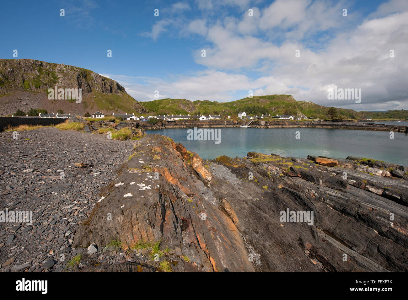 Le paysage accidenté autour d'Easdale/Ellenbeich de pier, Argyll Banque D'Images