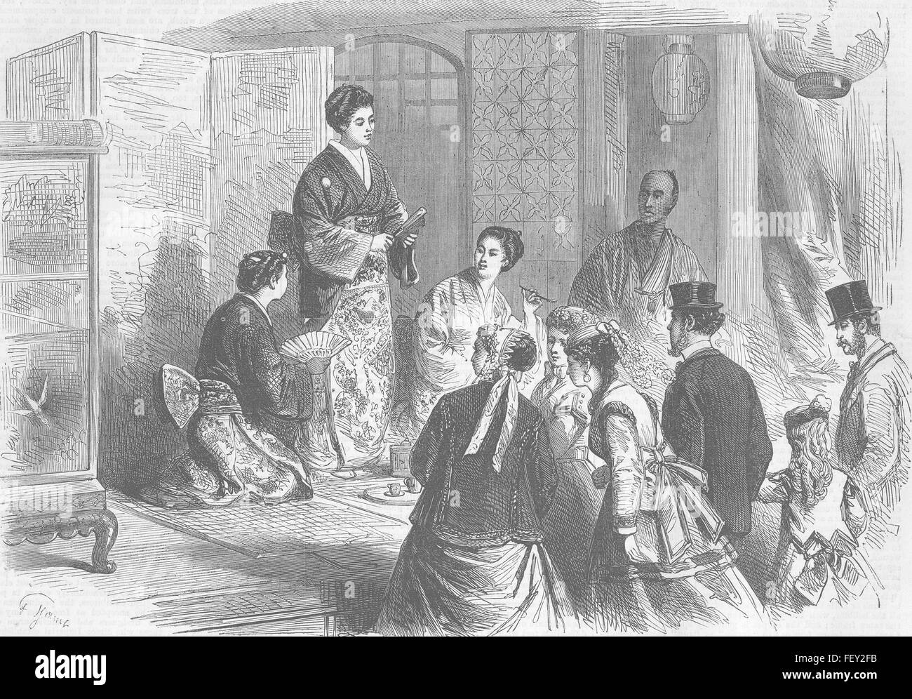 Le Japon Paris Expo Paris Expo femmes japonaises, 1867. Illustrated London News Banque D'Images