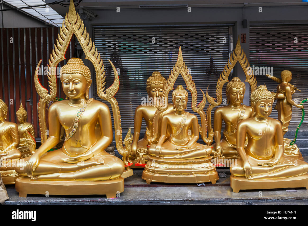 Thaïlande, Bangkok, Shop de statues de Bouddha Banque D'Images