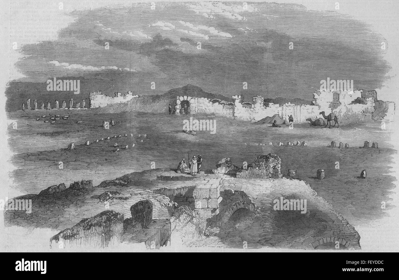 Tunisie Ruines de Oudinah, près de Tunis 1858. Illustrated London News Banque D'Images